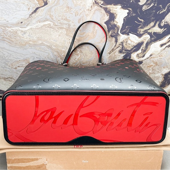 Sold! Christian Louboutin Degrade Loubinthesky East West Cabata Black Red Tote - Picture 11 of 11